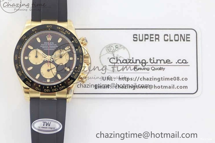 MiroTime 0517 Daytona 116518 TWF 1:1 Best Edition 904L Steel Black Gold Dial on Oysterflex Strap A Comfortable 2422